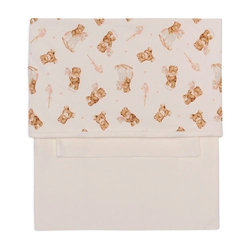 Jogo de Lençol de Berço Suedine e Malha Feminino - Ursinha e Cavalinho