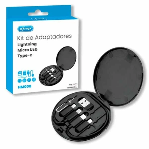 Cabo Cel/dados (kit Adaptadores Iphone, V8 E Type-c) Ref. Kp-hm008