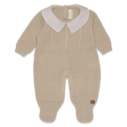 Macacão Manga Longa Tricot Recorte com Gola Masculino – Cáqui