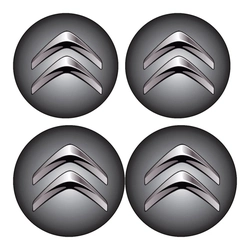 Jogo Bottom/ Emblema Para Calota Citroen 48mm Degrade 4 Pecas Resinado