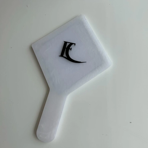 Espelho Madrepérola Branco  - Logo alto relevo inicial ou desenho