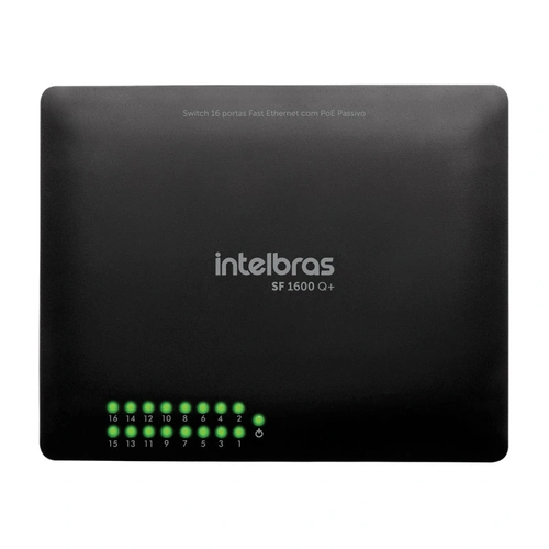 Switch Intelbras 16 Portas Fast 10/100 Ethernet - Sf 1600 Q+