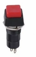 Chave Botão Quadrado Na Com Trava Vermelha Pbs-12a
