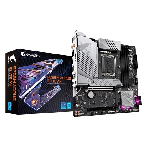 Placa Mãe Gigabyte B760M Aorus Elite AX, Wi-Fi, Chipset B760, Intel LGA 1700, mATX, DDR5