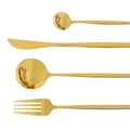 Conjunto de 24 Peças de Facas e Garfos Dourado Grillrelax