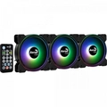 Kit 3 Coolers Aerocool Saturn 12 Pro Argb + Hub + Controle