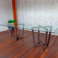 Mesa em Alumínio e Vidro 250X100cm em X