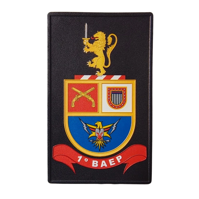Brasão de Batalhão Retangular 1º BAEP - Polícia Militar (Emborrachado)