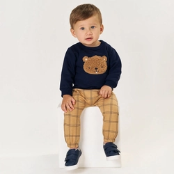 Conjunto Blusa e Calça Saruel Moletom Felpado Ursinho Marinho Tileesul - Masculino