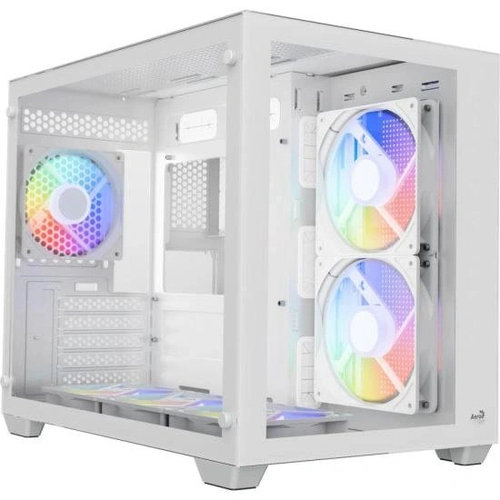Gabinete Gamer Aerocool Dryft Mini Branco Com 6 Fans Argb Lateral Vidro