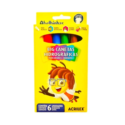 Big Canetas Hidrográficas 6 Unidades Acrilex