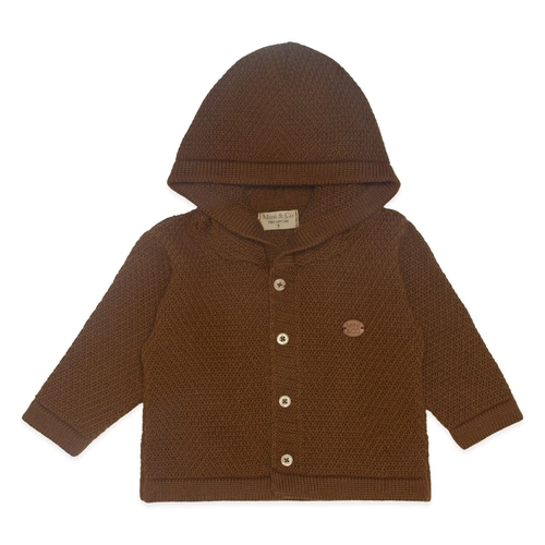 Casaquinho Tricot com Capuz Verde Caramelo Unissex