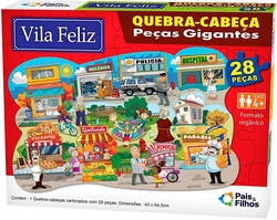 Quebra - Cabeça Gigante  Vila Feliz - 28 Peças - 0990