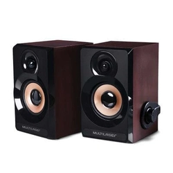 Caixa de Som 2.0 6W Rms Acabamento de Madeira - sp261