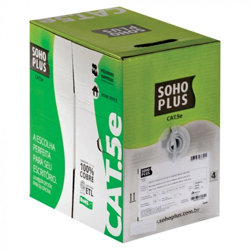 Cabo Lan U/utp Cat.5e 24 Awg 4 Pares Cmx Caixa C/ 305 Metros Branco 100% Cobre 23200101