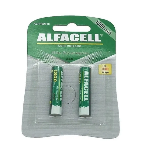 PILHA RECARREGAVEL AAA 1800MAH ALFACELL C/2