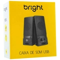 Bright, Caixa de Som USB, Controle de Volume, 2 Canais, Surrounding, Com Saída para Fone, Bivolt