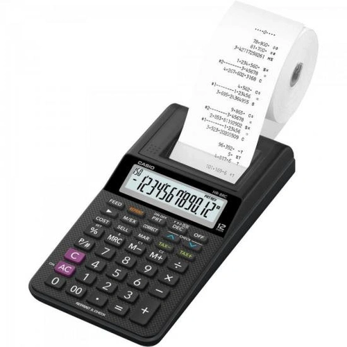 Calculadora Com Bobina Casio Hr-8rc-we-b-dc 12 Dígitos Preta