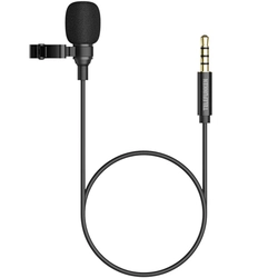 Microfone de Lapela Telefunken  para Smartphone Dinâmico Mini Plug 3,5mm Preto - Tfsmartmic