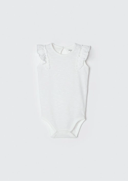 Body Regata Babado Off White Hering - Feminino
