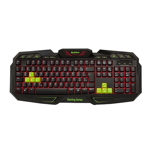 Teclado Gamer Braview Tco-801 Multimidia Usb Verde