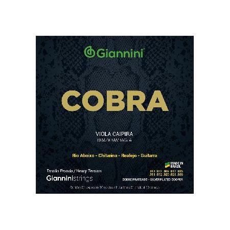 Encordoamento para Viola Aço Prateado Tensão Pesada Série Cobra Gesvp