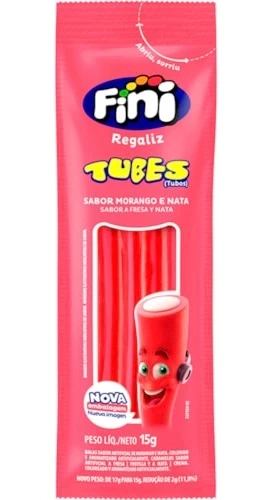 Fini Tubes Sabor Morango e Nata 15g