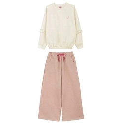 Conjunto Blusão e Calça Wide Leg Moletom Lik Kids - Feminino