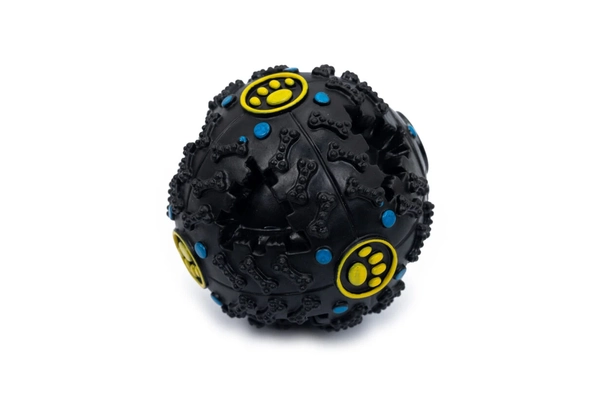 Bola Interativa P  com Queda de Ração para Cães Preto