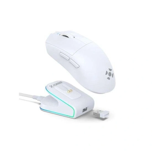 Mouse Wireless Com Dock De Carregamento Magnético Fortrek Loyal Branco