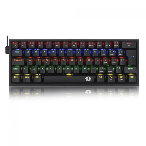 Teclado Mecanico Gamer Redragon Fizz RGB Preto Switch Azul - K617-rgb-b Pt-blue