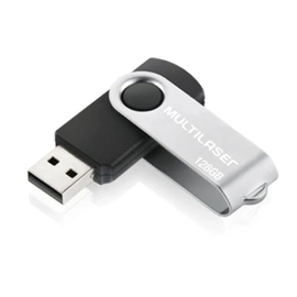 Pen Drive Multilaser Twist Pd591 128gb Usb Leitura 10mb/s e Gravacao 3mb/s - Preto