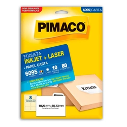 Etiqueta Adesiva Pimaco Carta 6095 59,27 X 85,73mm com 10 Folhas