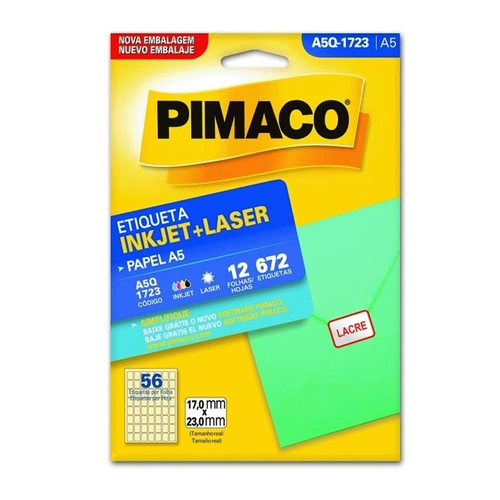 Etiqueta adesiva Pimaco A5Q1723 17 X 23,0mm com 12 Folhas