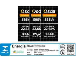 Painel Solar Fotovoltaico OSDA ODA585-36V-MHD – 585 W, 144 Células, N-Type Bifacial, 22,6% de Eficiência