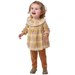 Conjunto Blusa em Linho Gaze Xadrez e Legging Pokotinha - Feminino