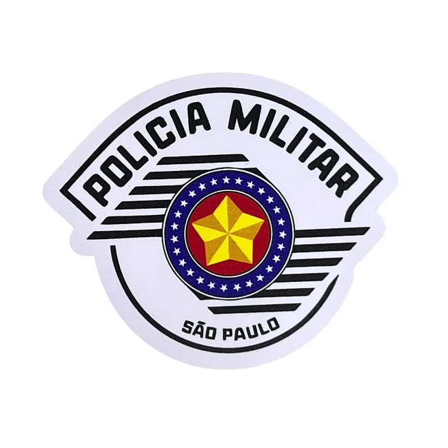 Brasão Símbolo da Polícia Militar PMSP - Colorido (Emborrachado)