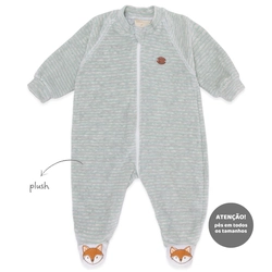 Macacão Manga Longa Zíper Pezinhos em Todos os Tamanhos Plush e Suedine Masculino – Amigos da Floresta