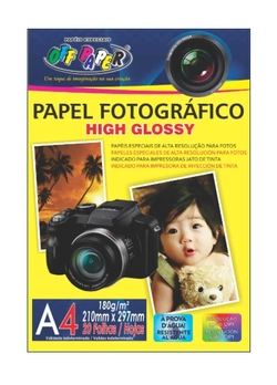 Papel Fotográfico A4 Off Paper 180g.Glossy c/50 folhas