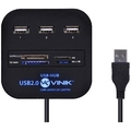 Hub Usb 2.0 Com Leitor de Cartão Sd, Micro Sd, Ms, M2 e Tf