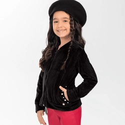 Jaqueta com Zíper Aveludado Cativa - Feminina