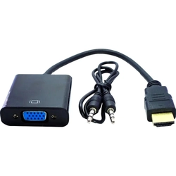 Conversor HDMI para VGA com Áudio Storm, Full HD 1080p, com Cabo P2, Preto, CVA0001