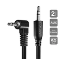Cabo P2 3.5mm m para P2 3.5mm m 90° - Preto - 2m - P2pr-2