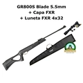 Kit Carabina Blade GR800S 5,5mm Gás Ram (Artemis) + Capa FXR + Luneta FXR 4x32
