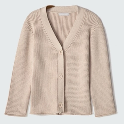 Cardigan Manga Longa Tricot Cáqui Hering - Feminino