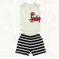 Conjunto Body Regata e Bermuda Mescla Baby Caranguejo Masculino