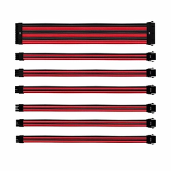 Kit de Cabo de Extensão Cooler Master Sleeved Psu 30 Cm Com Capa de Pvc - Cma-nest16rdbk1-gl