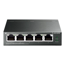 Switch Gigabit Easy Smart 10/100/1000 C/ 5 Portas (sendo 4 Poe) Tl-sg105pe Smb