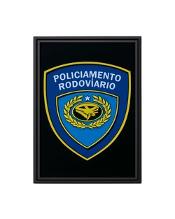Brasão Emborrachado Retangular Colorido - Policiamento Rodoviário