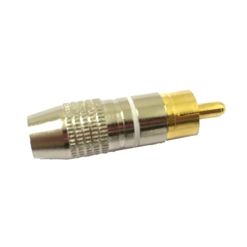 Plug Rca Metal Gold Profissional Branco
